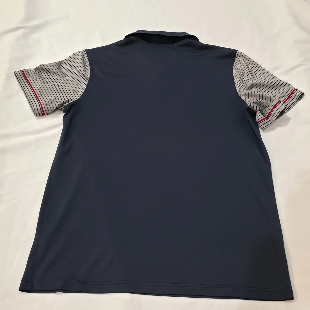 Nike Dri-FIT NFL Houston Texans Polo Shirt‎ Men's Large Navy Grey Stripe